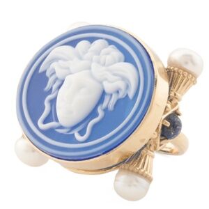 NWT TAGLIAMONTE Made In Italy 18kt Gold Plated Medusa Ring